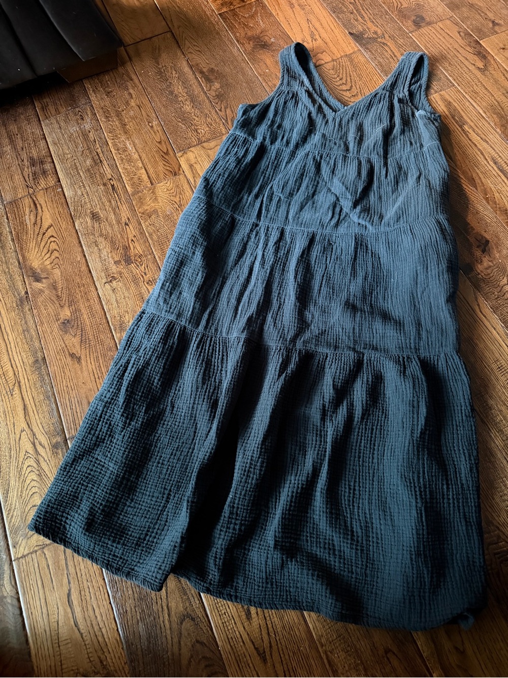 MARINE LAYER Sleeveless V-Neck Tiered Maxi Dress in Black Size M - Picture 2 of 5